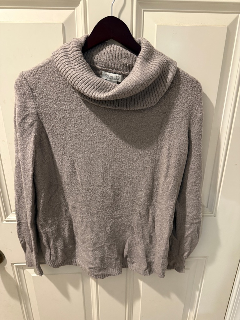 Rachel Zoe Mushroom Taupe Cowl Neck / Turtleneck Sweater Size M SMOKE FREE
